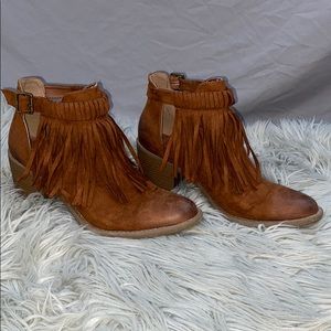 Fringe Booties by Qupid